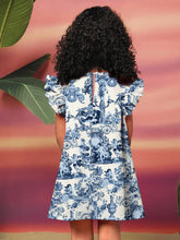 Summer, Blue, Comfy, Vintage Style Holiday Dress, Young Boy's Casual Frill Hem Dress, Suitable For Summer